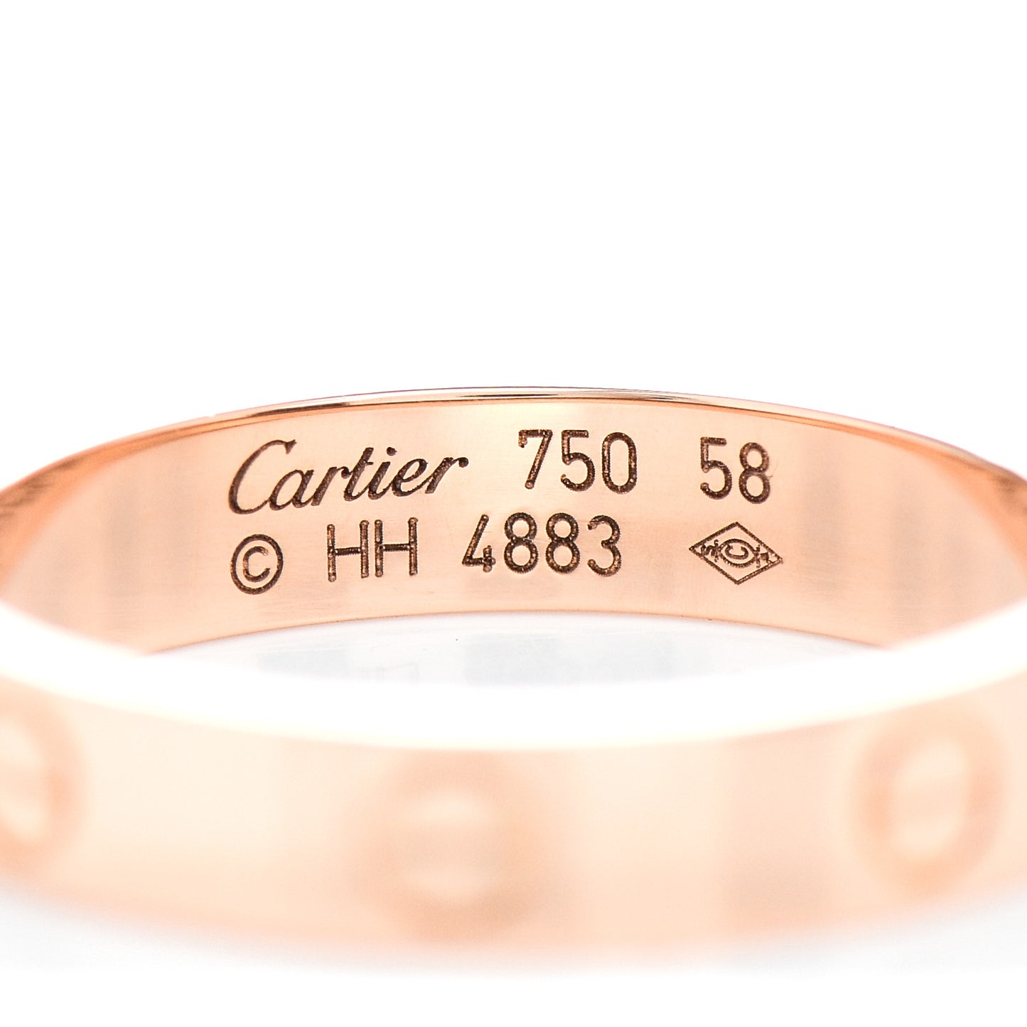 18K Pink Gold 4mm LOVE Wedding Band Ring 58 8.25