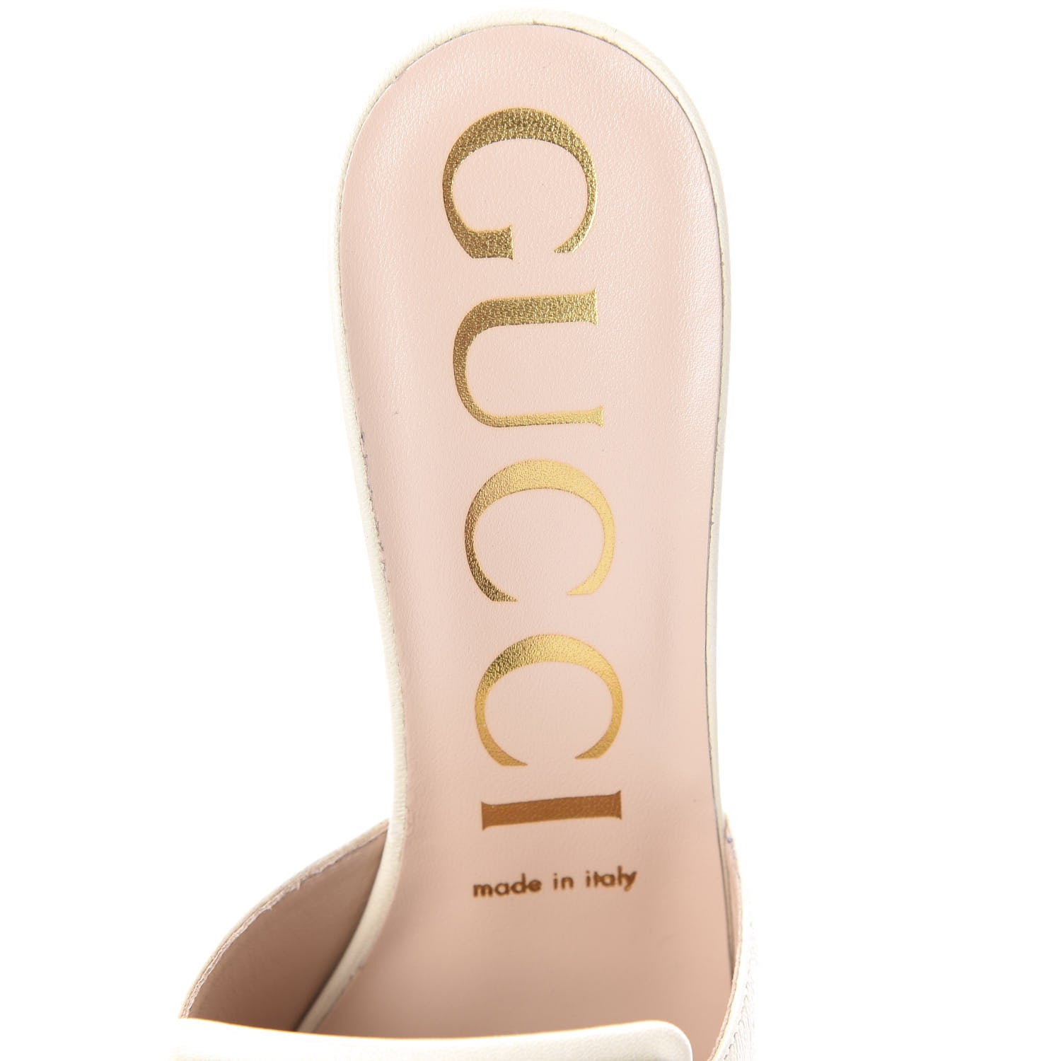 Gucci Malaga Kid Crystal Square G Madelyn Mules 38 Vintage White 5 of 7