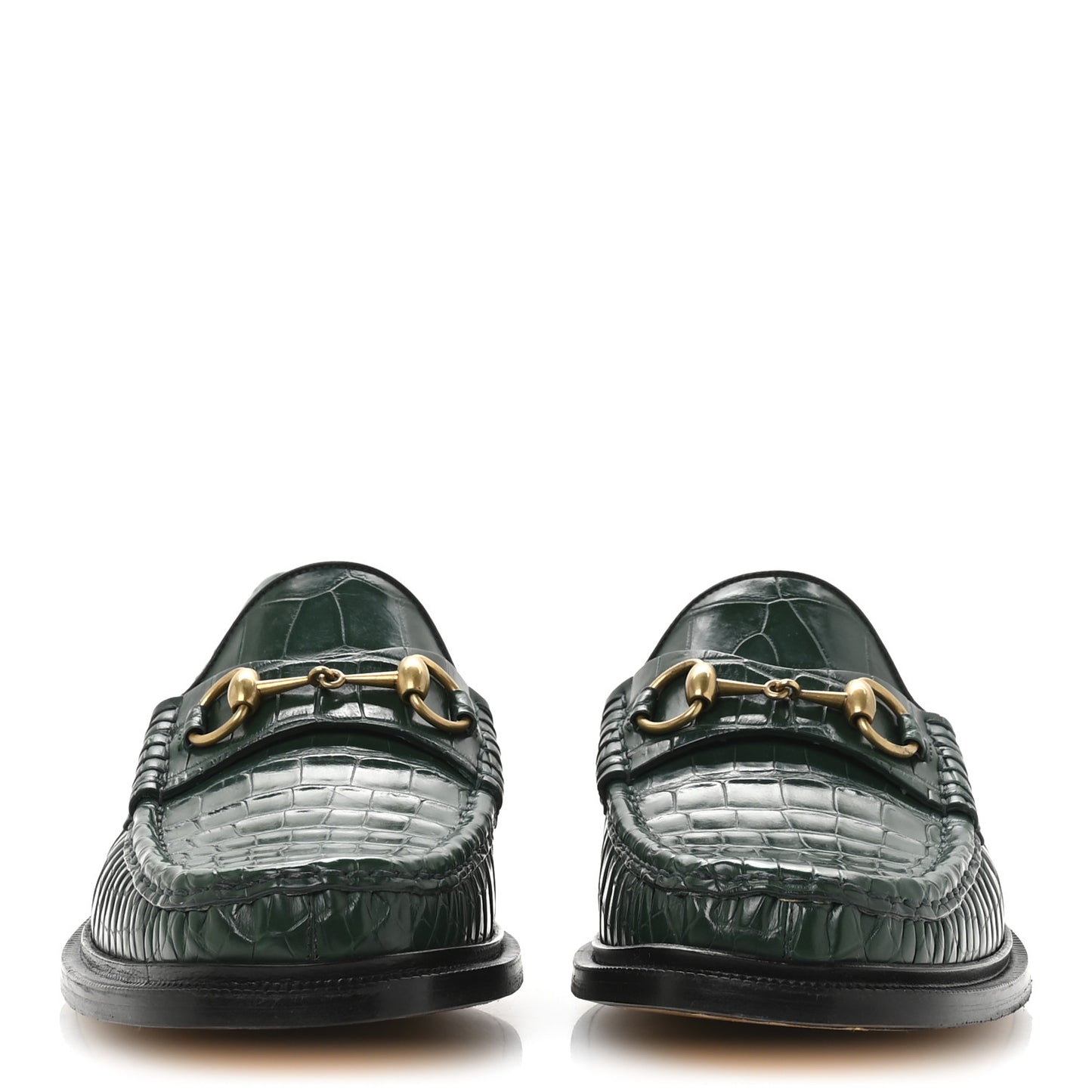 Alligator Nappa Mens Horsebit Loafers 11 Vintage Green