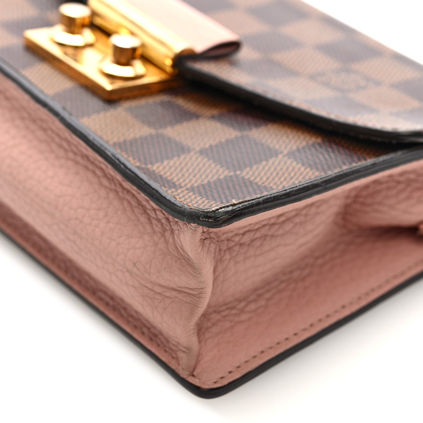 Damier Ebene Croisette Chain Wallet Magnolia