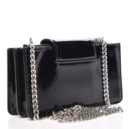 Miu Miu Vernice Crystal Logo Mini Crossbody Black 3 of 10