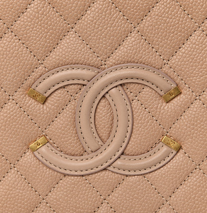 Chanel Caviar Quilted Medium CC Filigree Vanity Case Beige 8 of 8