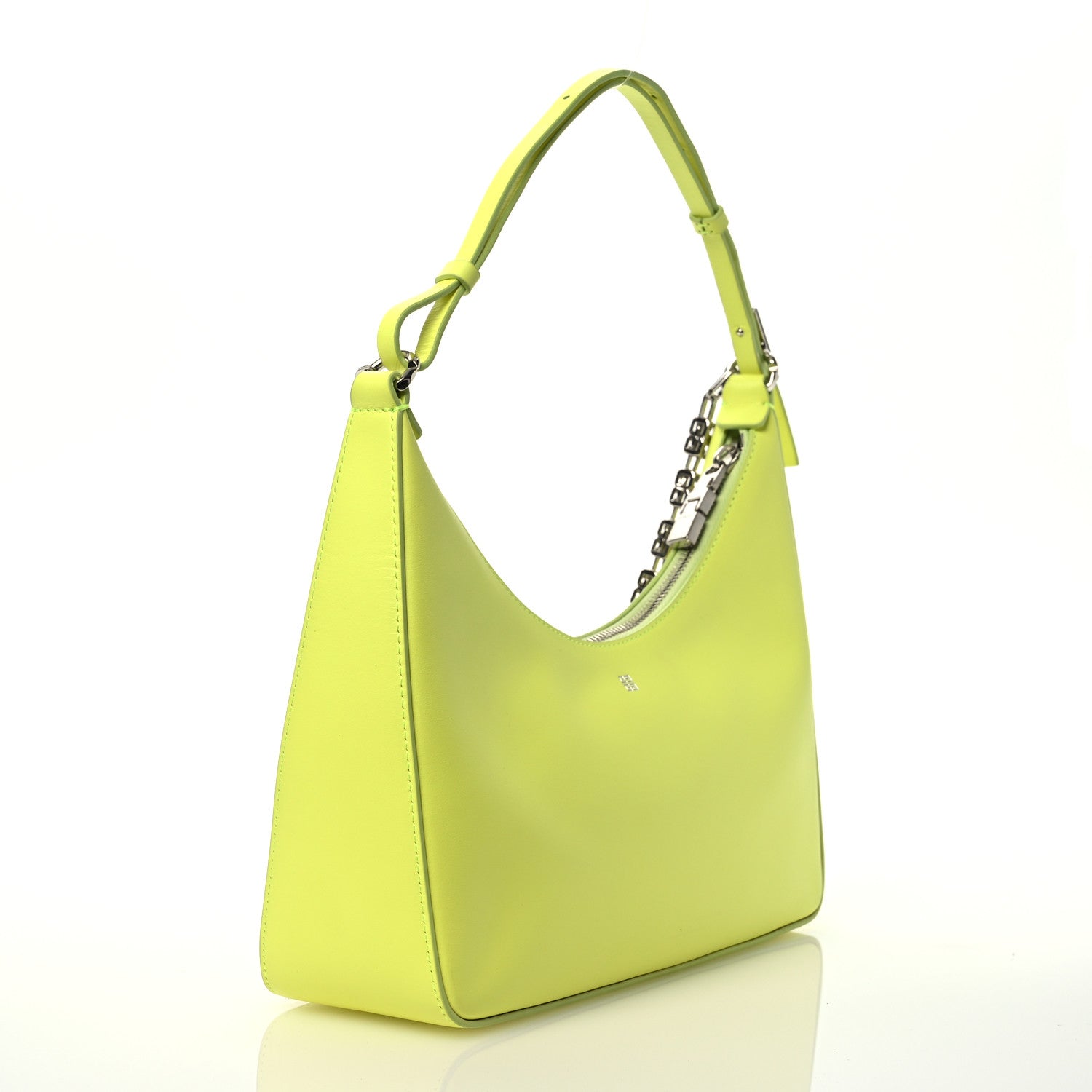Givenchy Smooth Calfskin Small Moon Cut Out Shoulder Bag Fluo Yellow 3 of 12