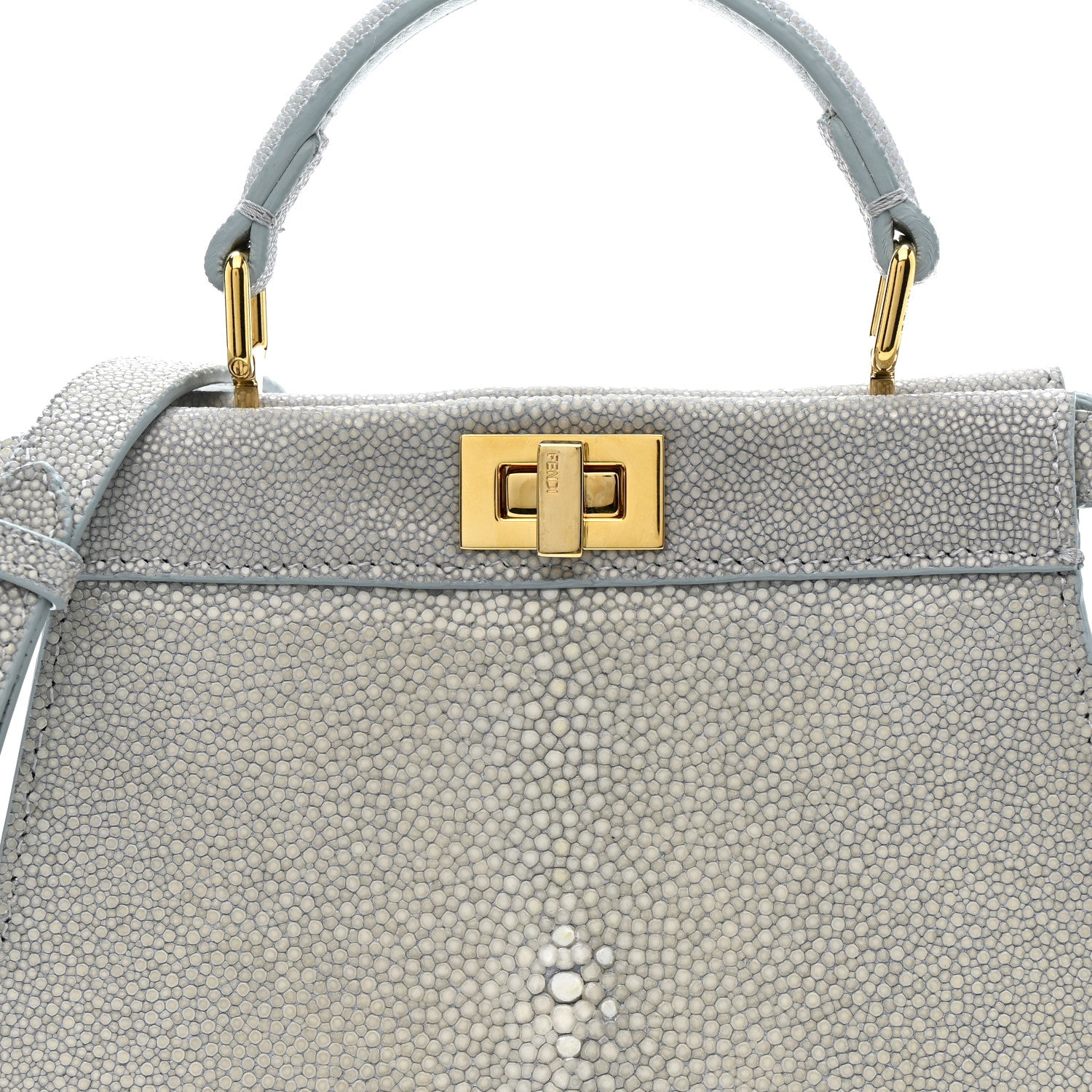 Fendi Stingray Shiny Nappa Petite Peekaboo I SEE U Satchel Anice 10 of 15