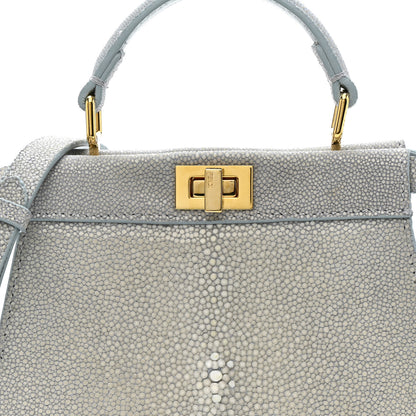 Fendi Stingray Shiny Nappa Petite Peekaboo I SEE U Satchel Anice 10 of 15