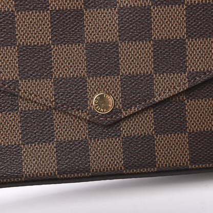 Louis Vuitton Damier Ebene Pochette Felicie Chain Wallet 11 of 12