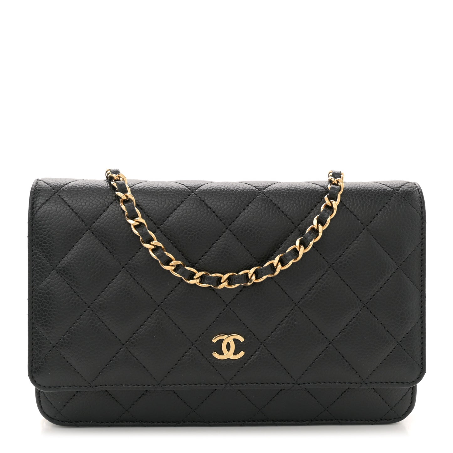 Caviar Quilted Wallet On Chain WOC Black