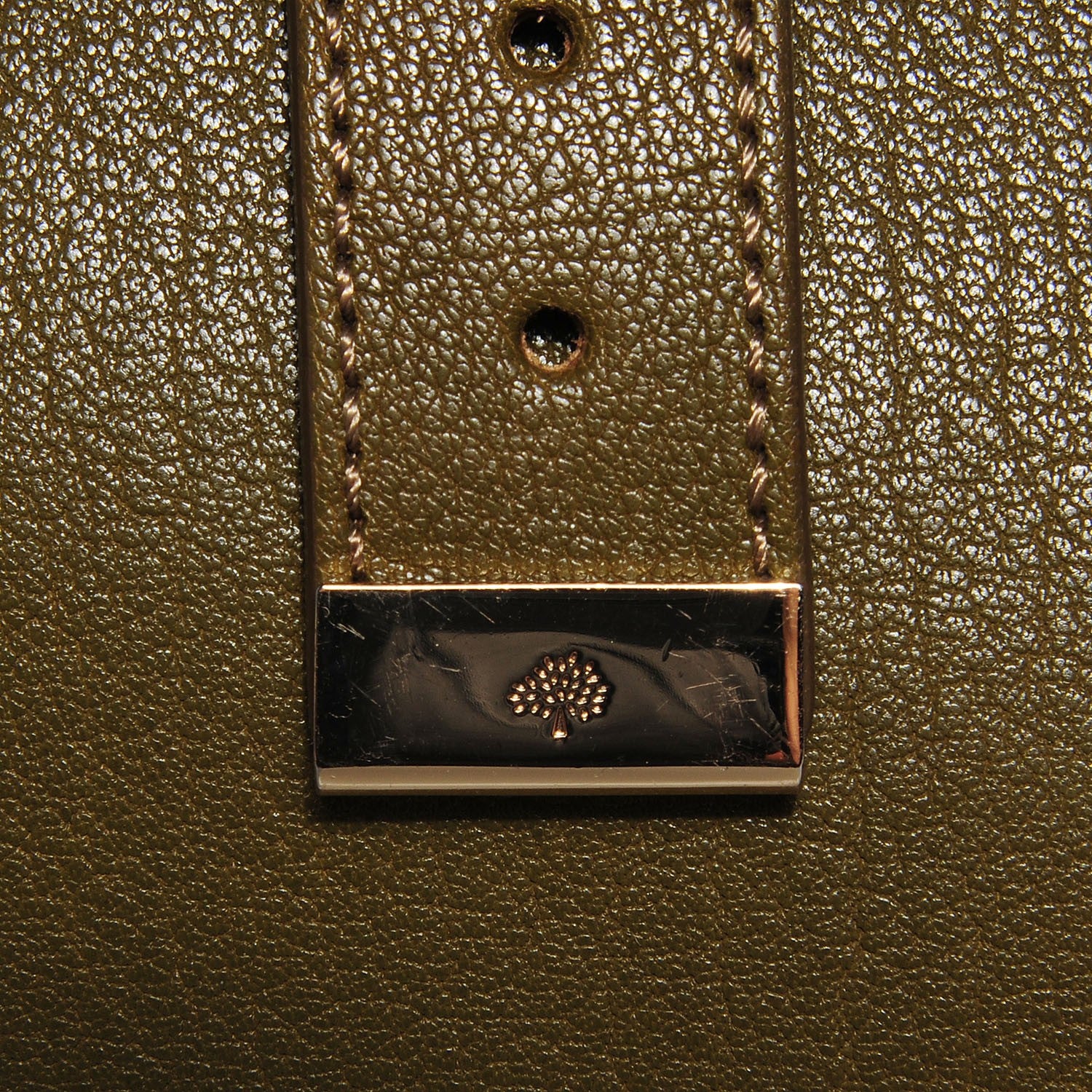 Mulberry Polished Buffalo Alexa Satchel Pickle Green 5 of 12