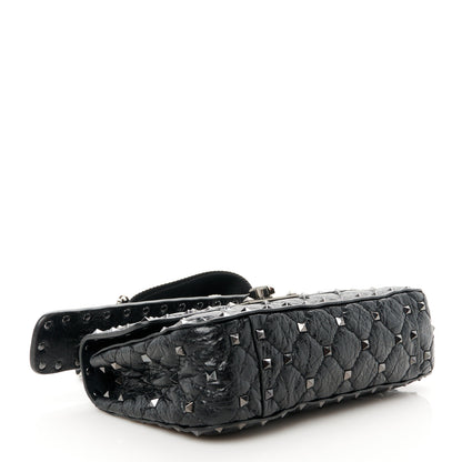 Valentino Garavani Lambskin Small Rockstud Spike Shoulder Bag Black 4 of 10