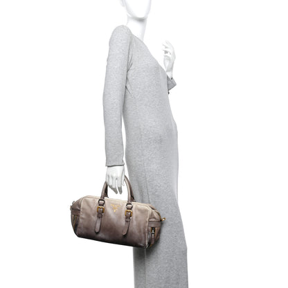 Prada Glace Calfskin Zippers Satchel  Ardesia Fumo 2 of 9