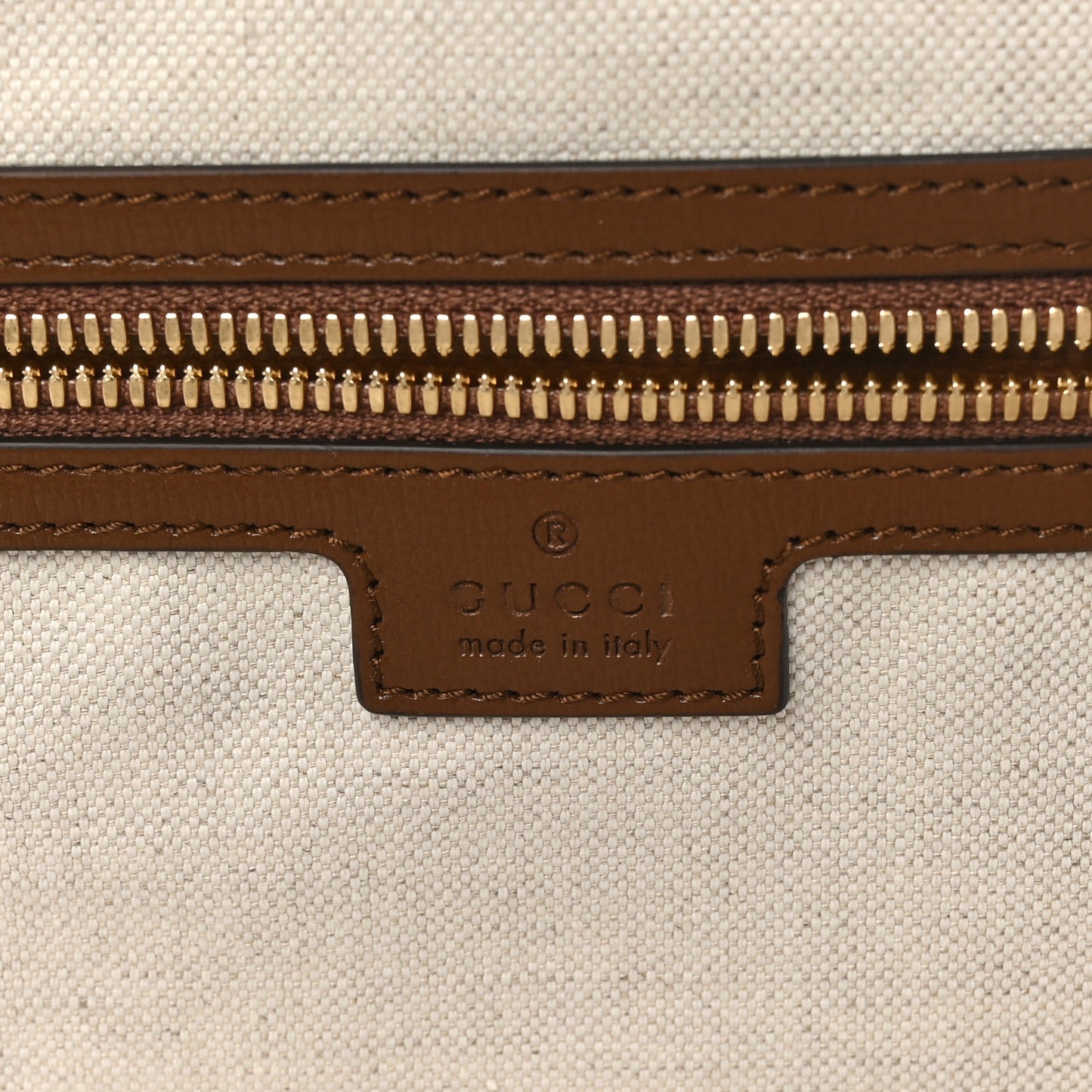 GG Supreme Monogram Azalea Calfskin Retro Interlocking G Garment Bag Beige Ebony Brown Sugar