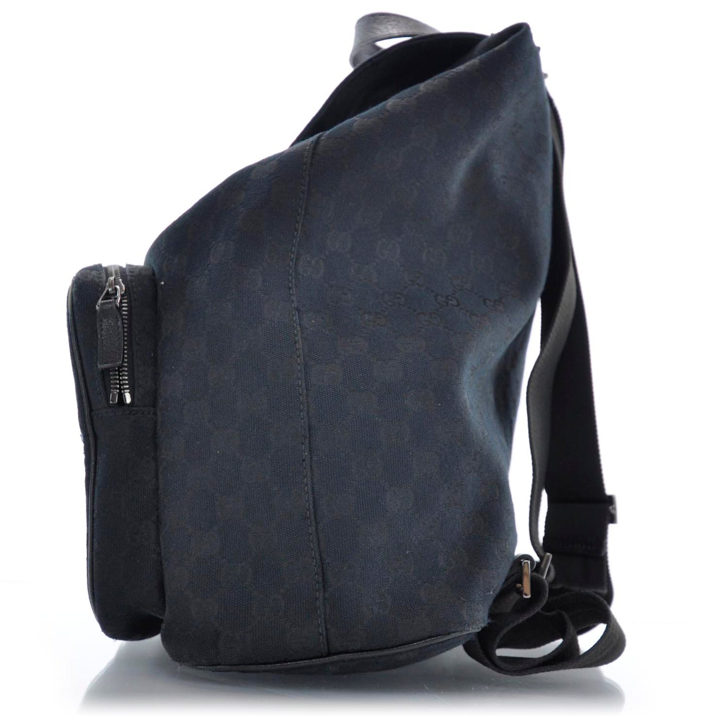 GG Monogram Single Buckle Backpack Black