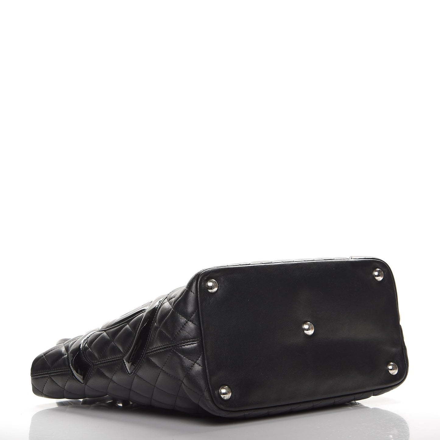 Calfskin Quilted Large Cambon Tote Black