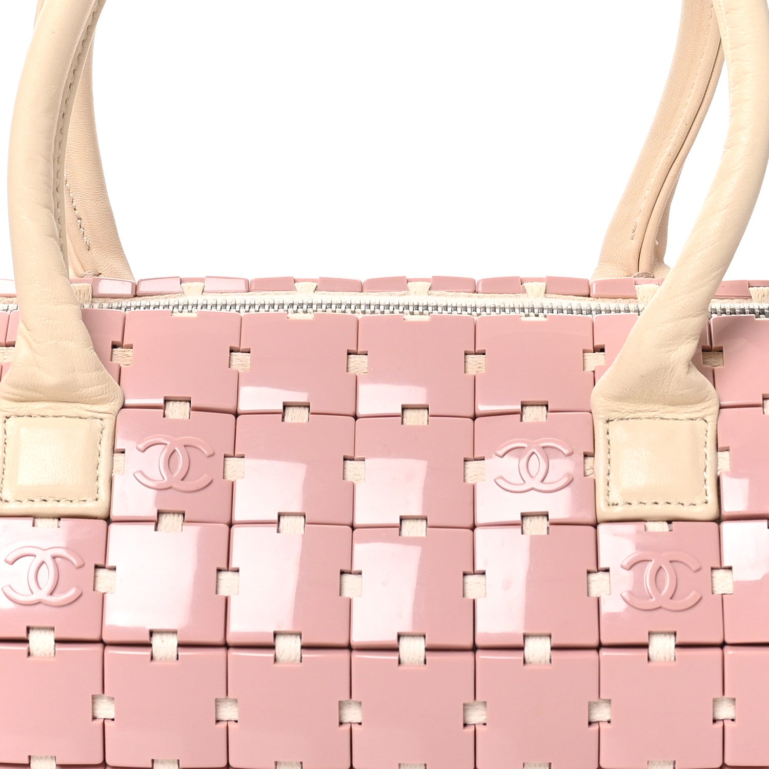 Chanel Lambskin Resin Tile Bowler Pink 8 of 10