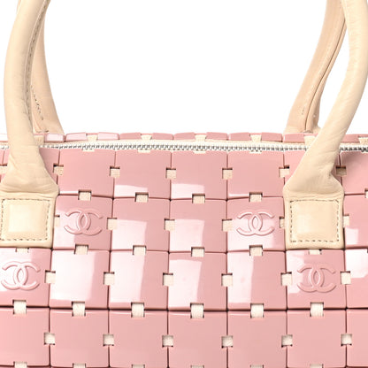 Chanel Lambskin Resin Tile Bowler Pink 8 of 10