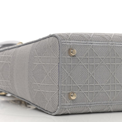 Christian Dior Canvas Embroidered Cannage Medium Lady D-Lite Gray 8 of 11