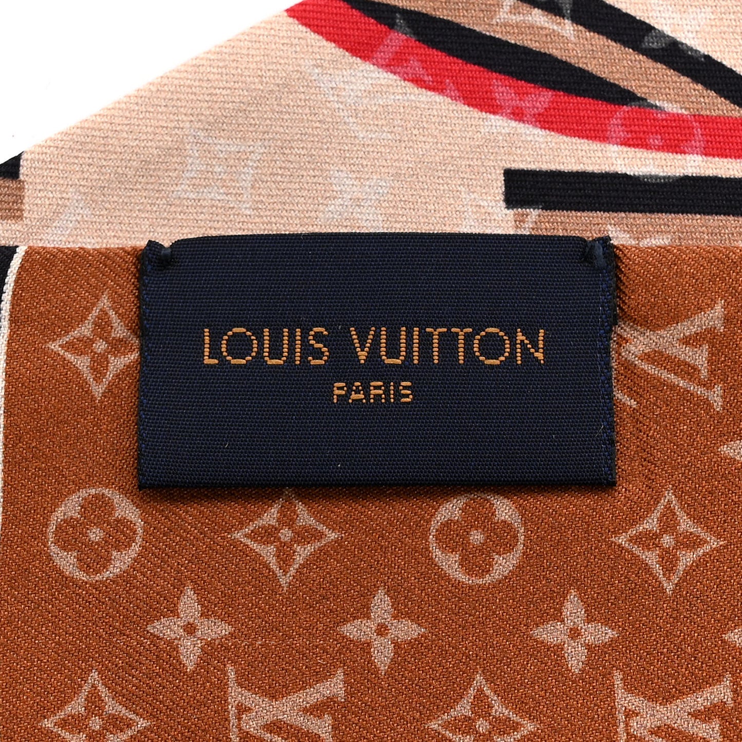 Silk Monogram Planet LV Bandeau Beige