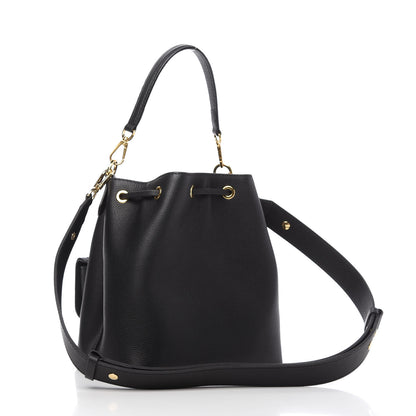 Louis Vuitton Calfskin Lockme Bucket MM Black 3 of 9