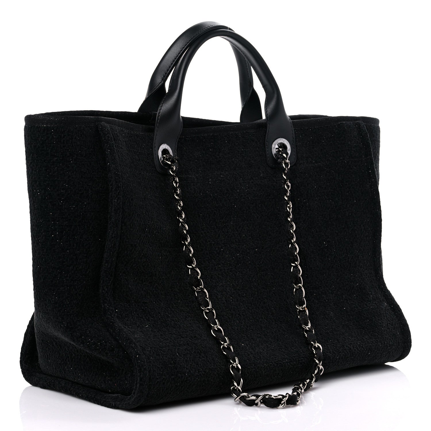 Chanel Lurex Boucle Medium Deauville Tote Black 3 of 10