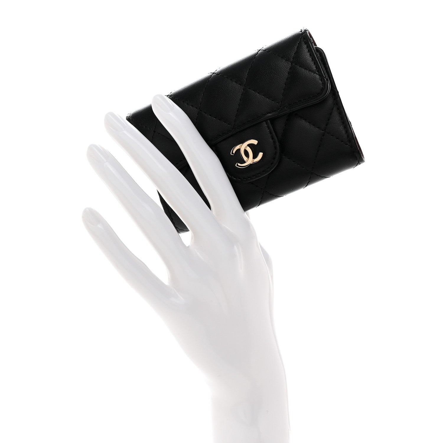 Chanel Lambskin Quilted 4 Key Holder Black 2 of 11