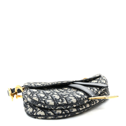 Christian Dior Oblique Saddle Bag Blue 4 of 10