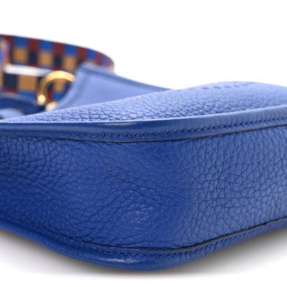 Hermes Taurillon Clemence Maxi Quadrille Evelyne TPM Royal Bleu Bleu Bill Biscuit Rouge H 8 of 9