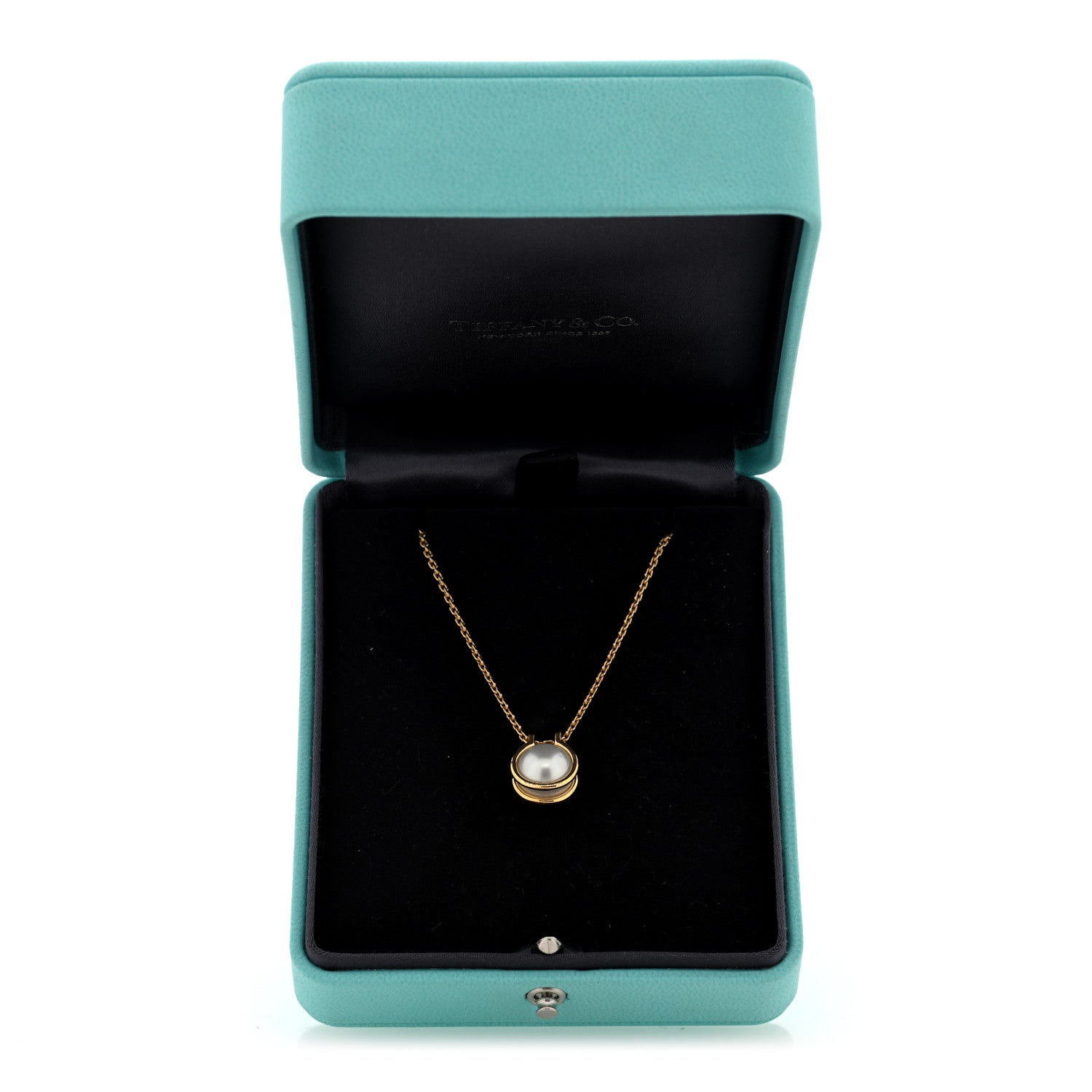 Tiffany 18K Yellow Gold South Sea Cultured Pearl HardWear Link Pendant Necklace 6 of 6