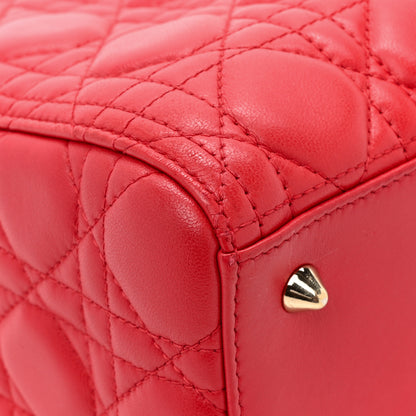 Christian Dior Lambskin Cannage Medium Lady Dior Red 10 of 14