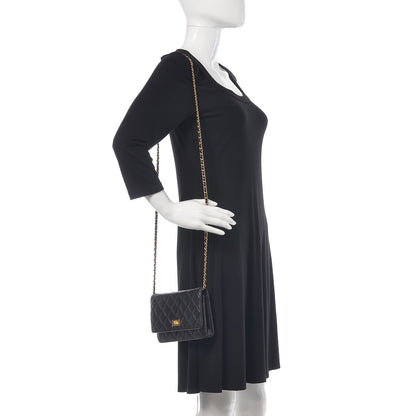 Chanel Aged Calfskin Quilted Reissue Wallet On Chain WOC Black 2 of 14