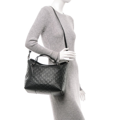 Gucci Guccissima Medium Bree Foldover Tote Black 2 of 7