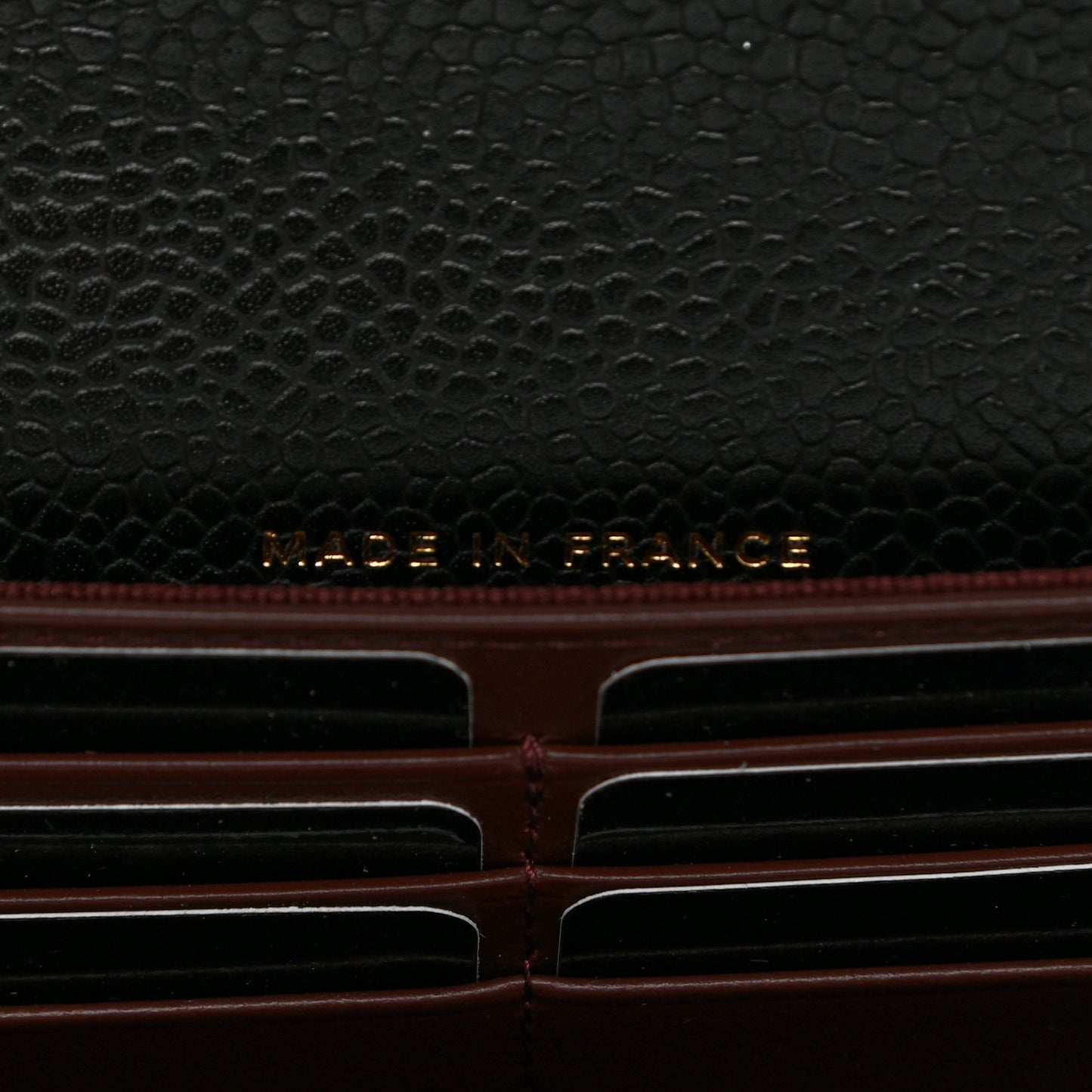 Caviar Quilted Large Gusset Flap Wallet Black