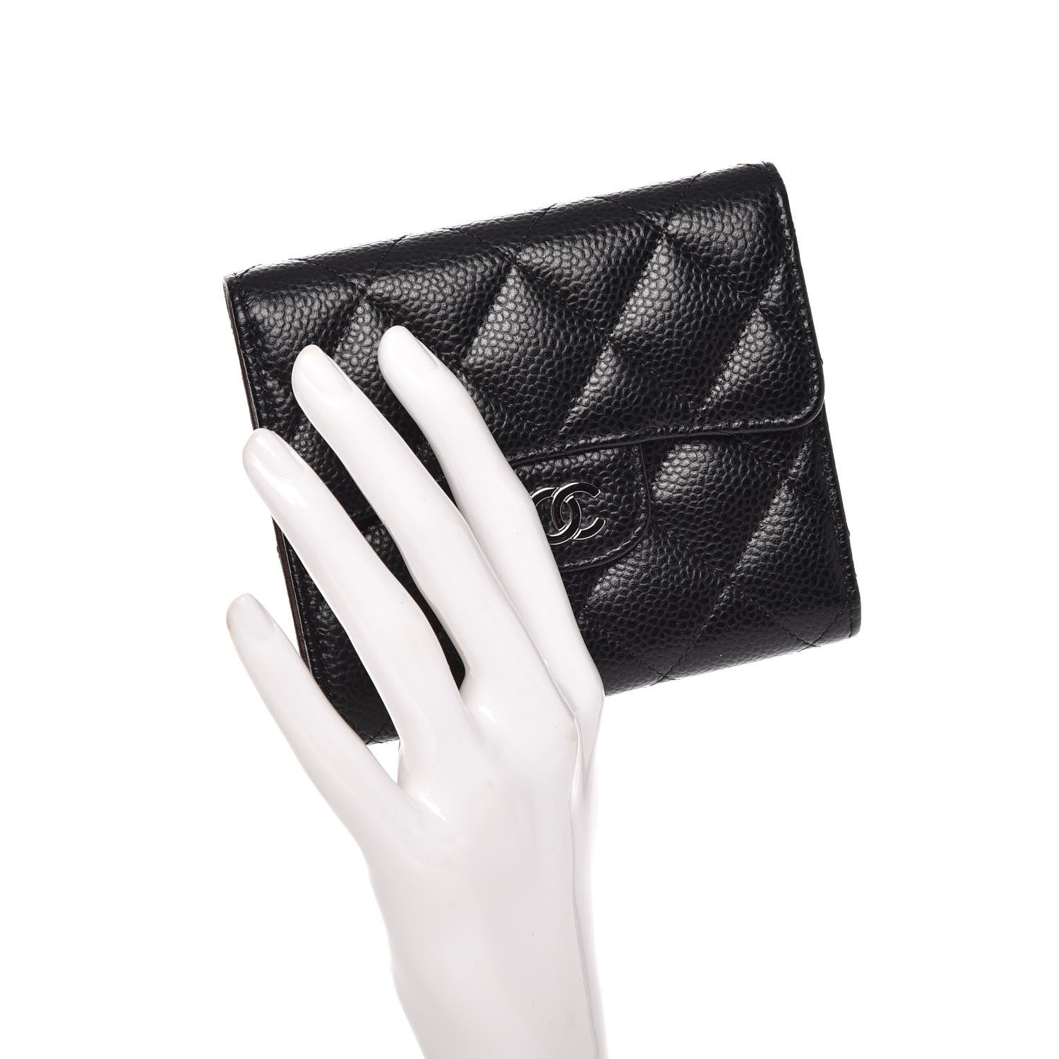 Chanel Caviar Quilted Compact Flap Wallet Black 2 of 10