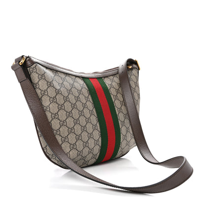 Gucci GG Supreme Monogram Web Small Ophidia Half Moon Hobo Brown 3 of 10