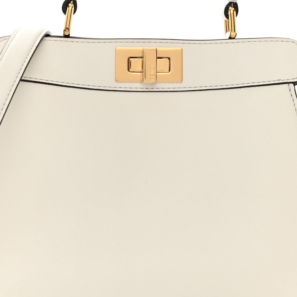 Vitello Seta Nappa Bi-Color Small Peekaboo I SEE U Satchel White Ice Light Rose Tortora