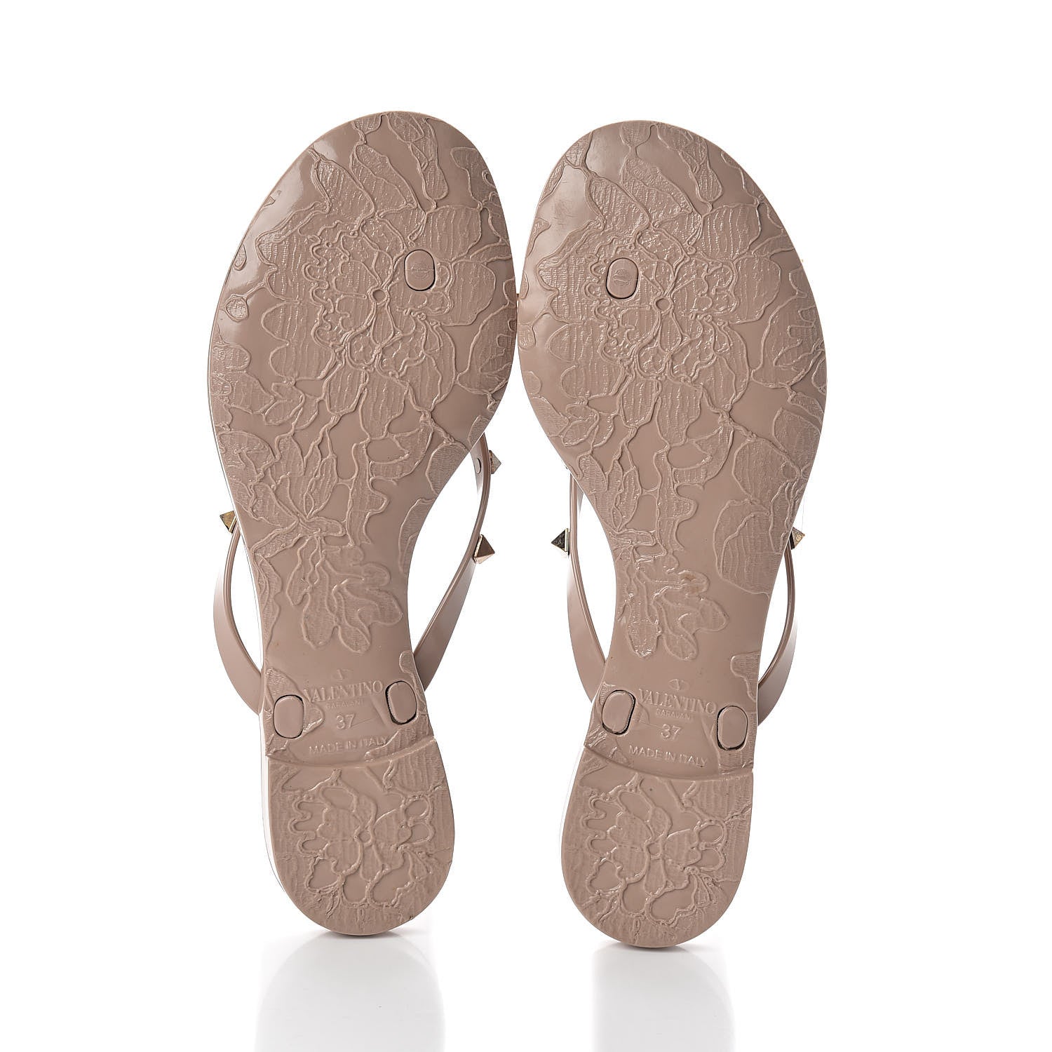 Valentino Garavani PVC Jelly Rockstud Bow Thong Sandals 37 Poudre 7 of 8