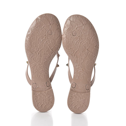Valentino Garavani PVC Jelly Rockstud Bow Thong Sandals 37 Poudre 7 of 8