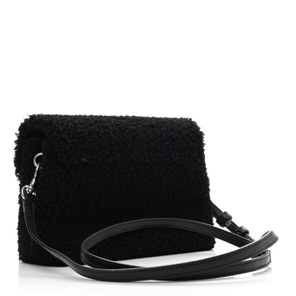 Saint Laurent Shearling Toy Loulou Shoulder Bag Black 3 of 8
