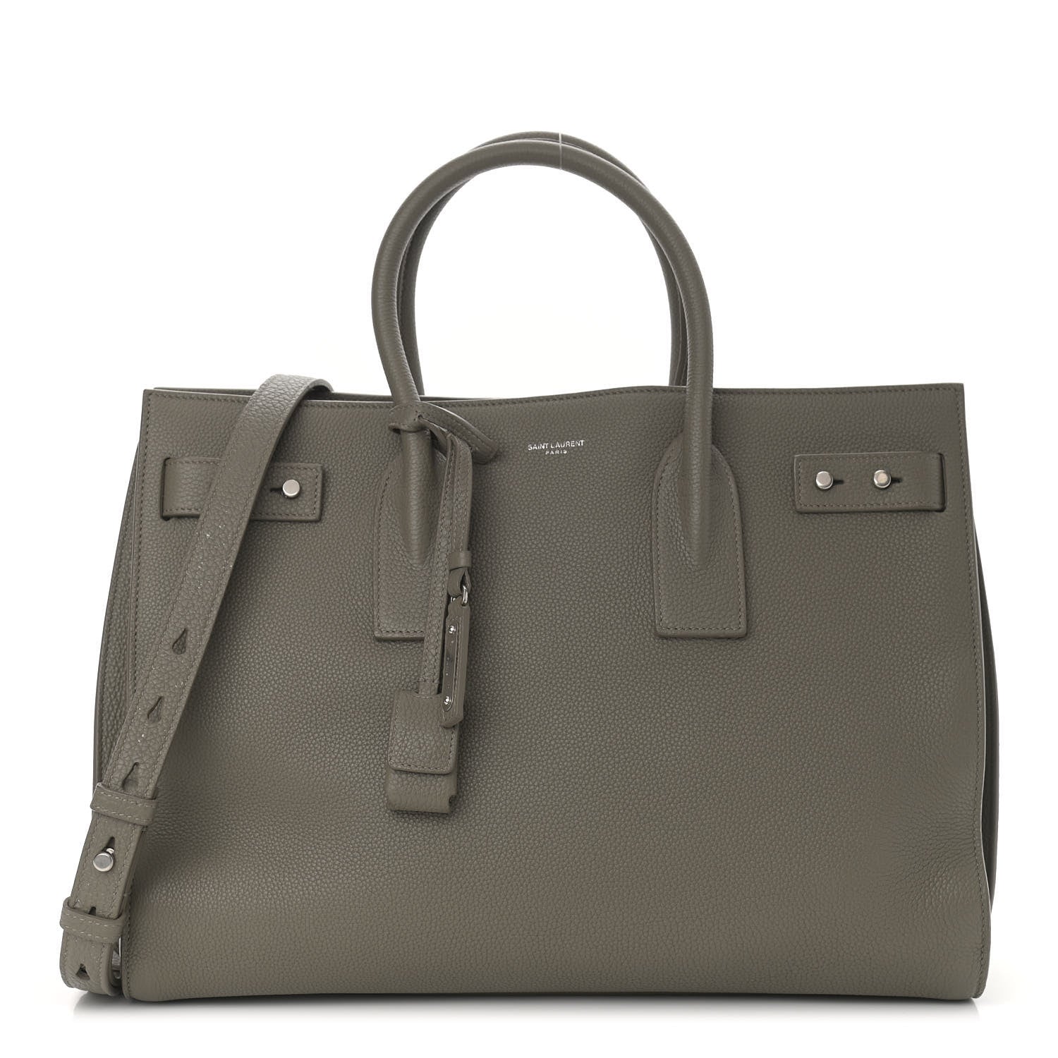 Saint Laurent Grained Calfskin Medium Supple Sac De Jour Kaki Militaire 1 of 13