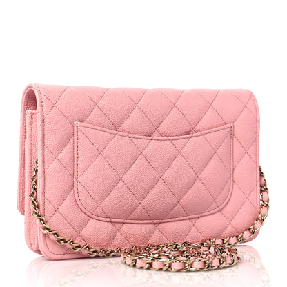 Chanel Caviar Quilted Wallet on Chain WOC Light Pink 3 of 10
