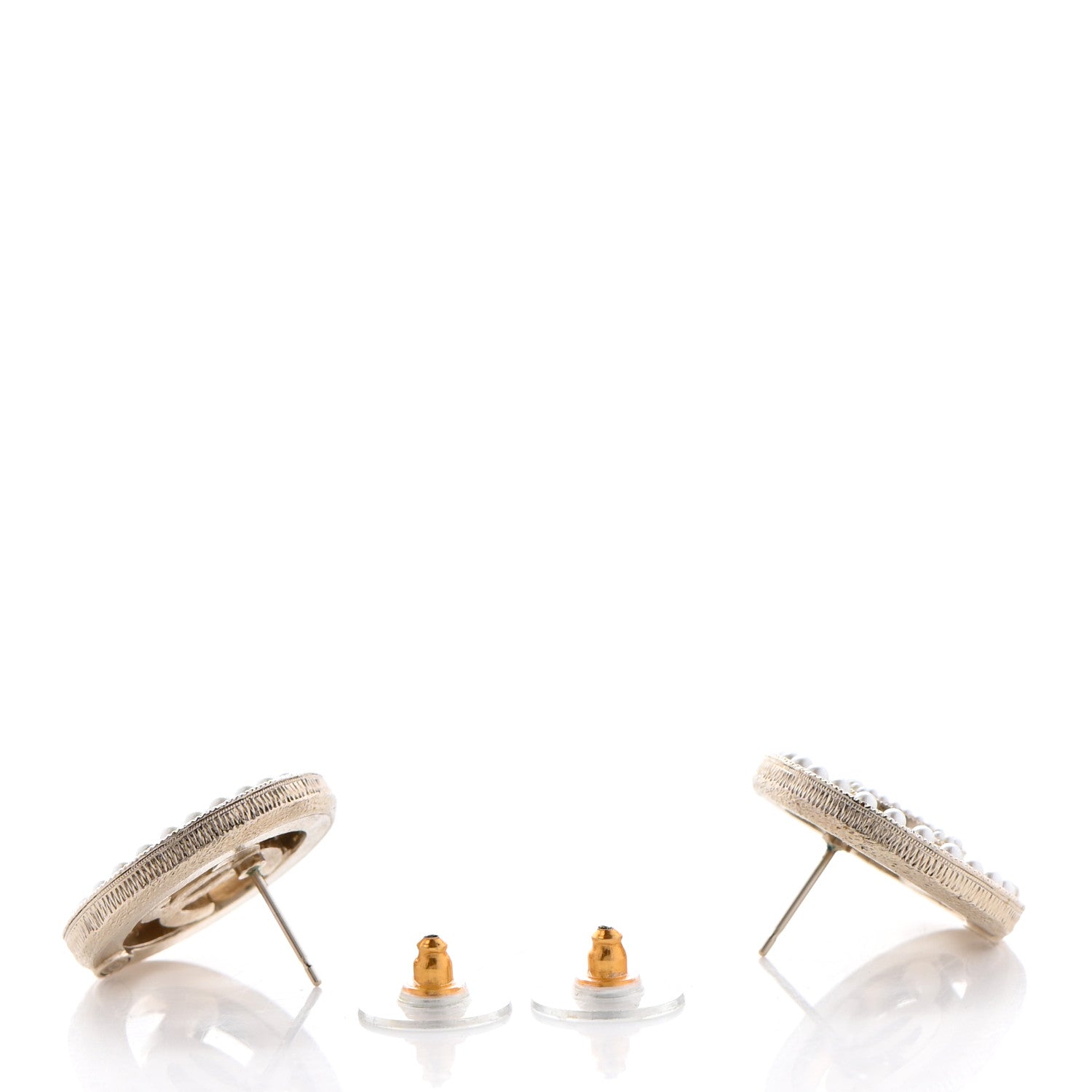 Chanel Pearl CC Round Earrings Gold 3 of 4