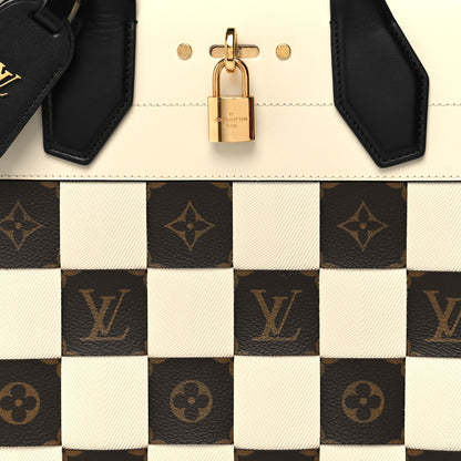 Louis Vuitton Calfskin Monogram Damier Tressage City Steamer MM Creme 8 of 10