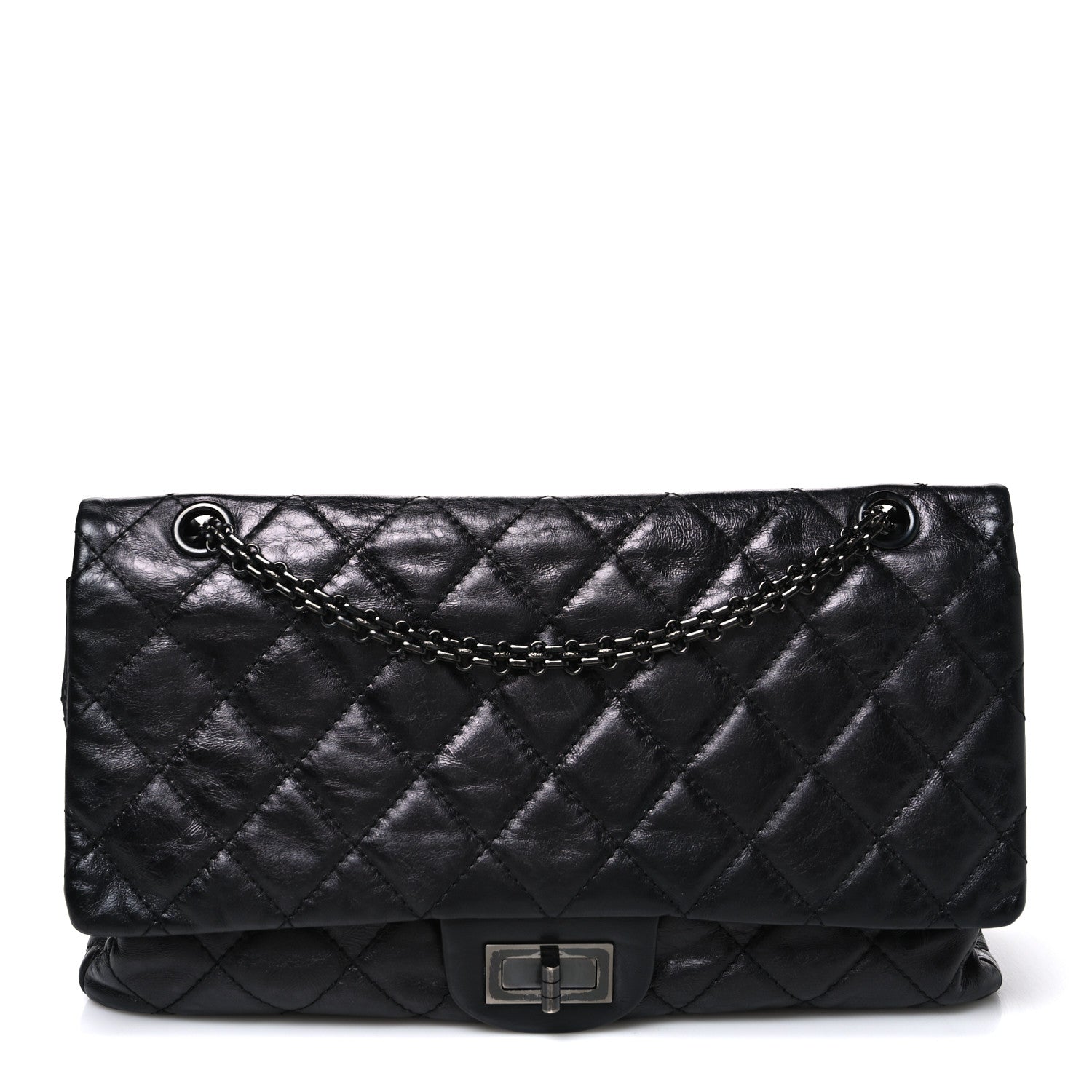 Chanel Metallic Aged Calfskin Quilted 2.55 Reissue 227 Flap So Black 1 of 10