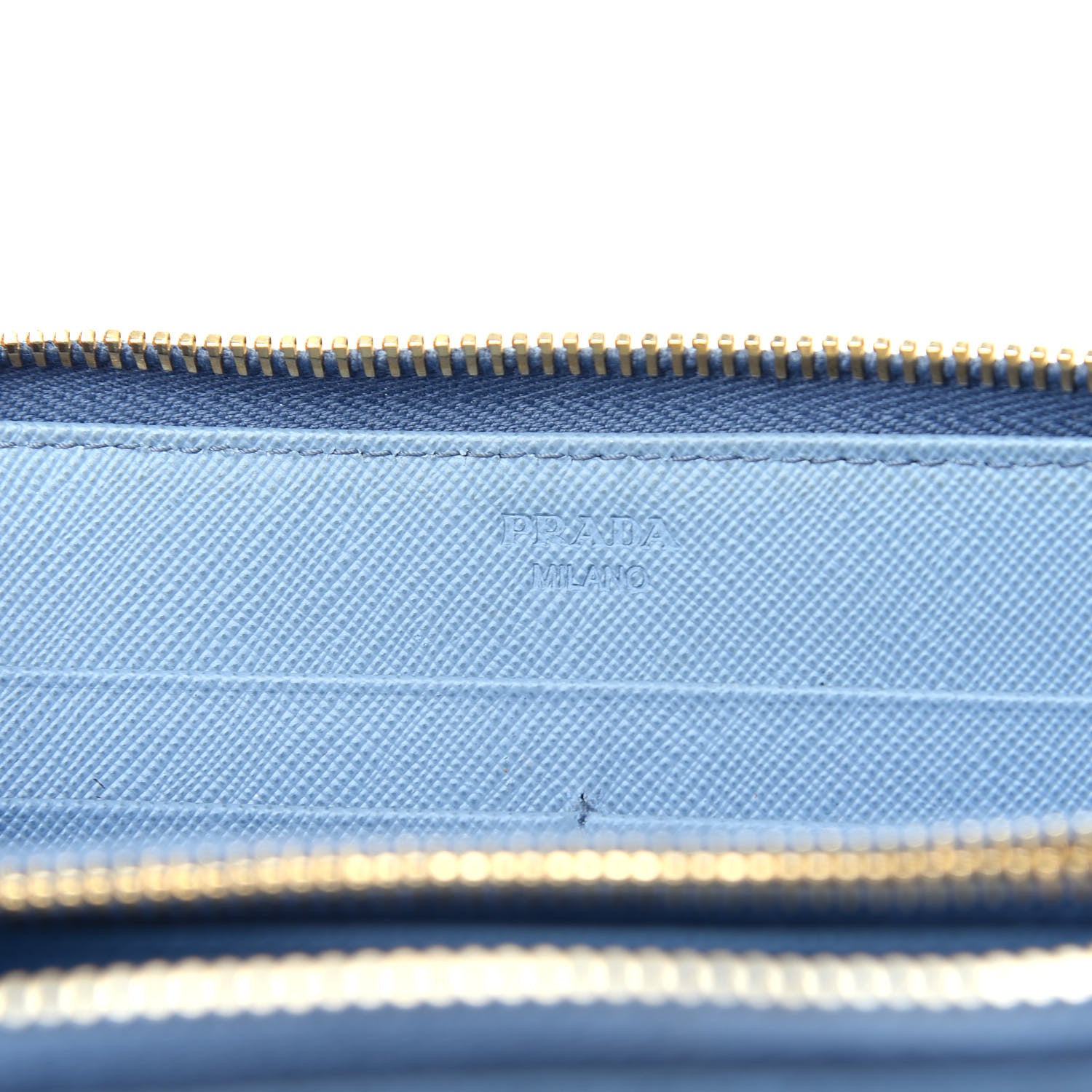 Prada Saffiano Metal Zip Around Wallet Astrale 6 of 10