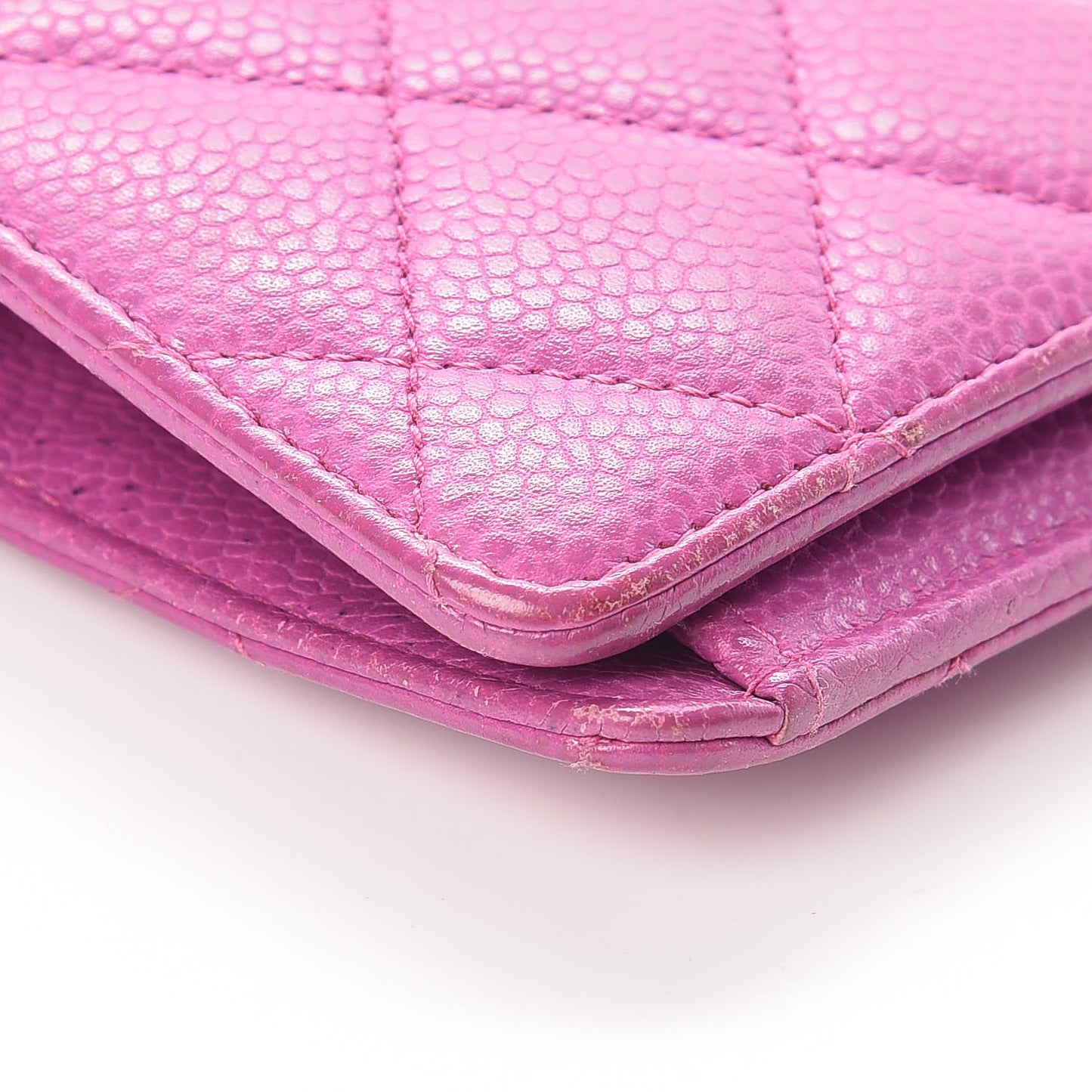 Caviar Quilted Yen Wallet Pink