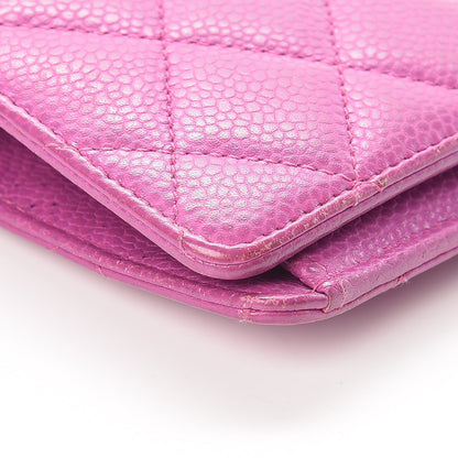 Chanel Caviar Quilted Yen Wallet Pink 15 of 20