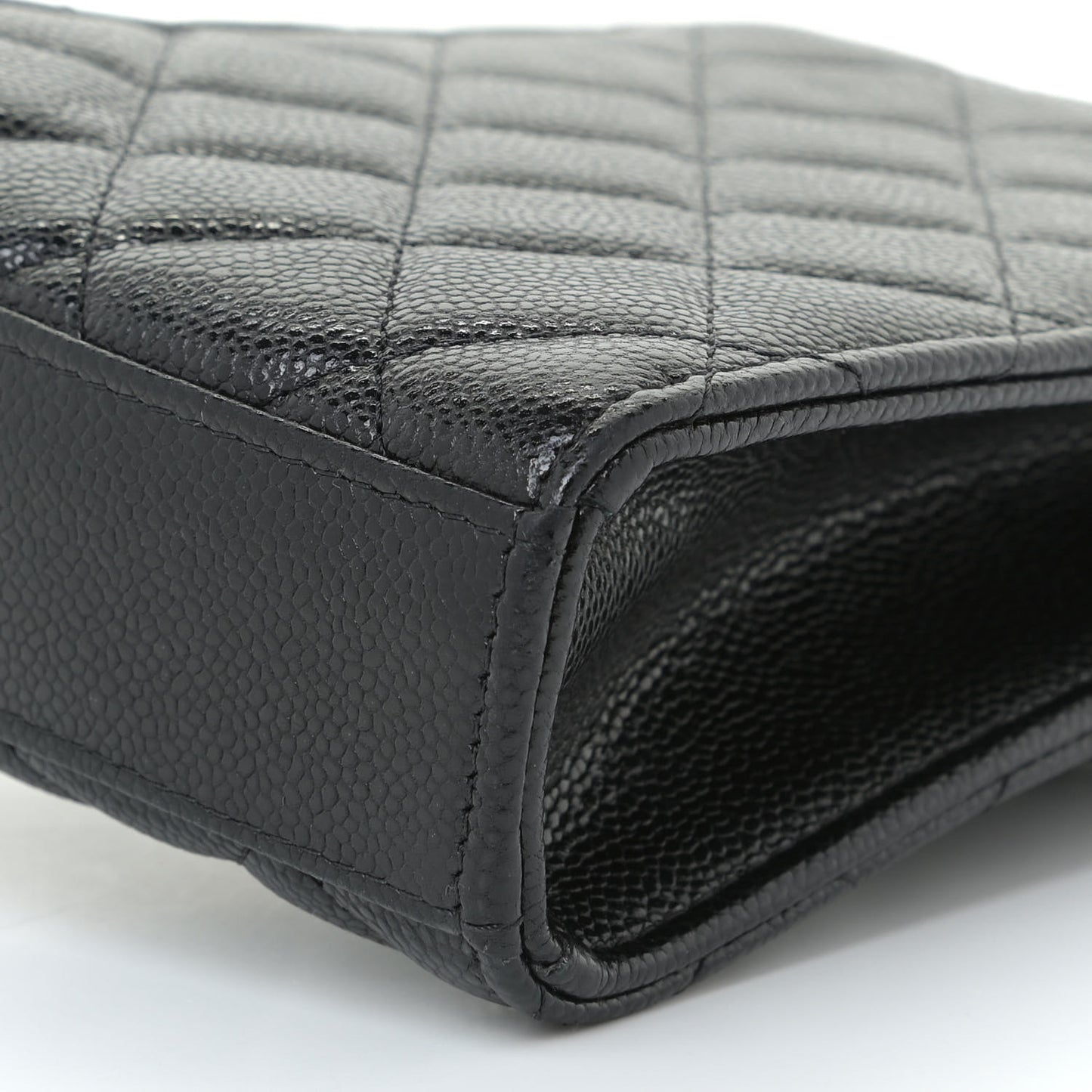 Caviar Quilted Classic Phone Holder Black