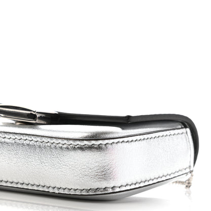 Fendi Vitello Catalan Mirror Nano Baguette Charm Argento 8 of 8