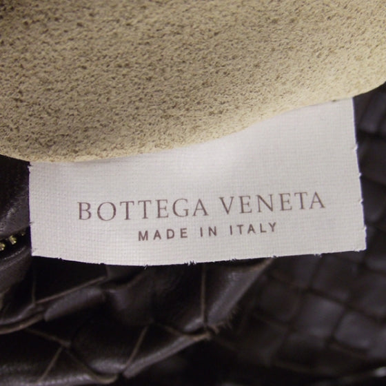 Bottega Veneta Leather Woven Chain Shoulder Bag Ebano 9 of 10