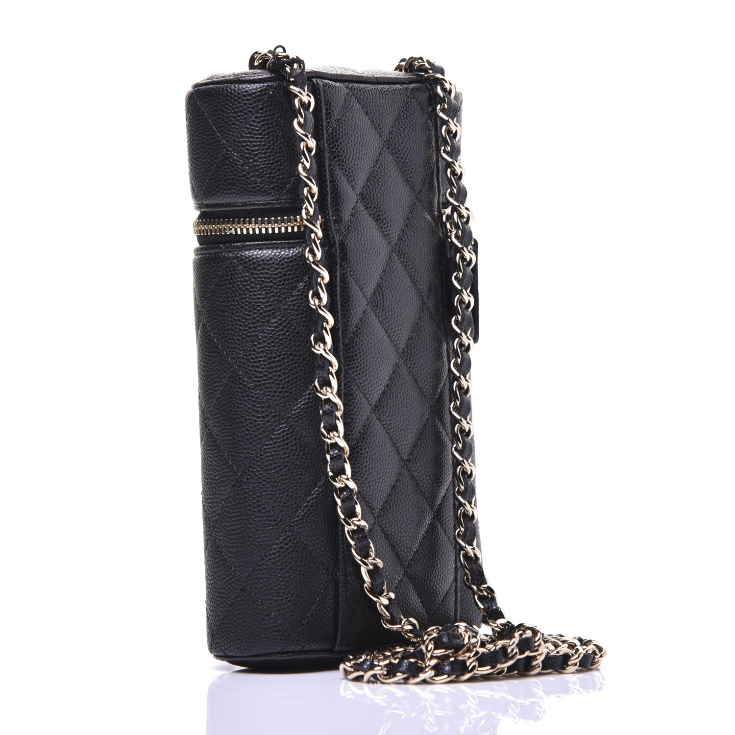 Chanel Caviar Quilted Phone Holder With Chain Black 4 of 23