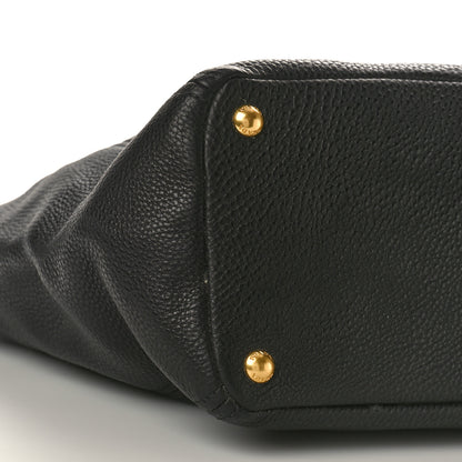 Prada Vitello Daino Side Pocket Tote Black 8 of 14